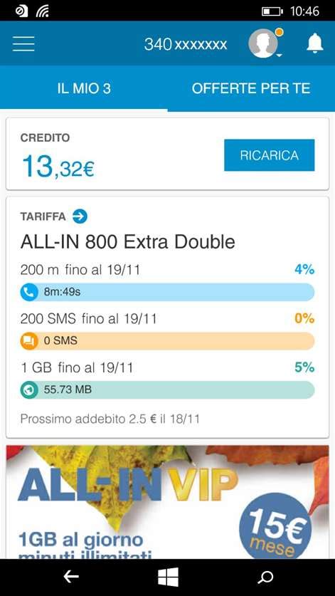 area clienti 3 qualità rete